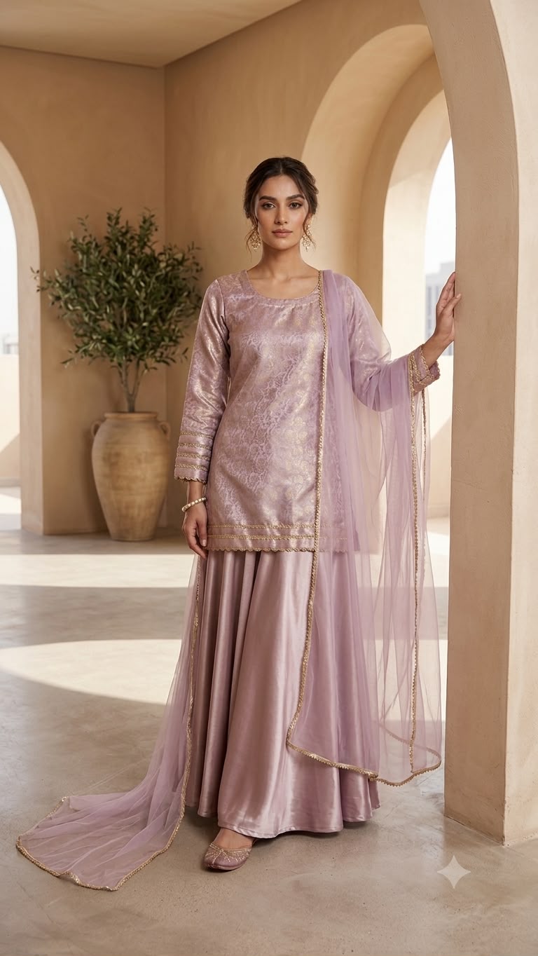 3 Piece Purple Embilished (Pret)