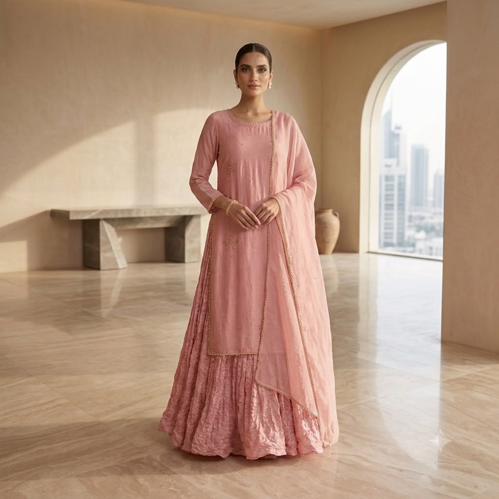 2 Piece Silk Suit-Embilished (Pret)