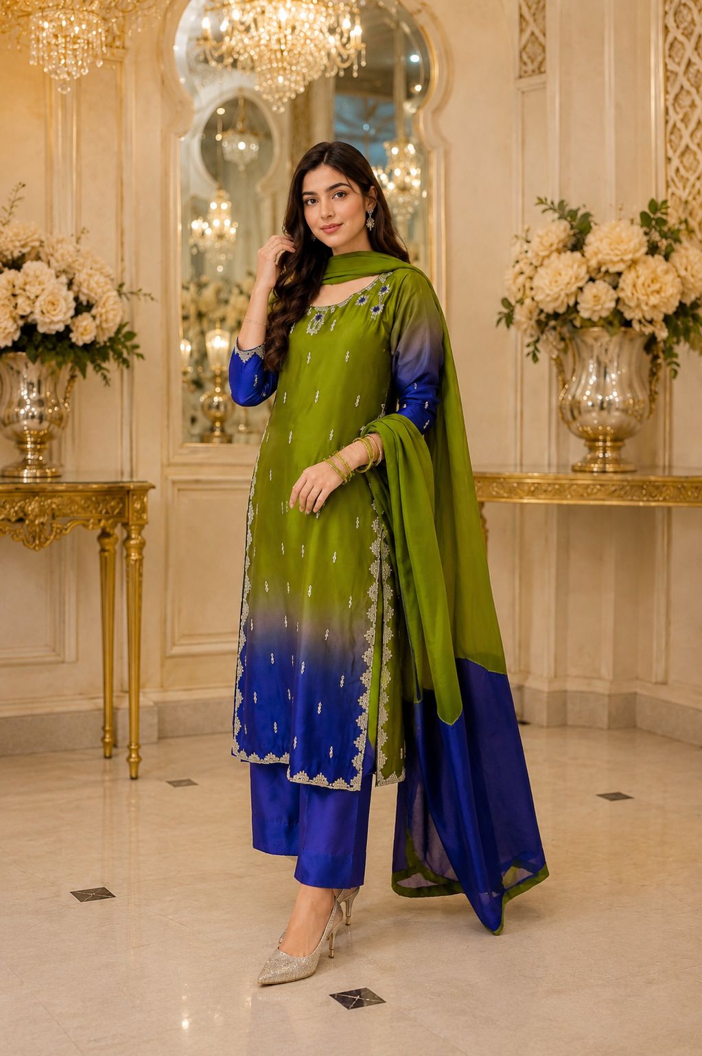 Silk Dress Formal Wear 3pc  view 2