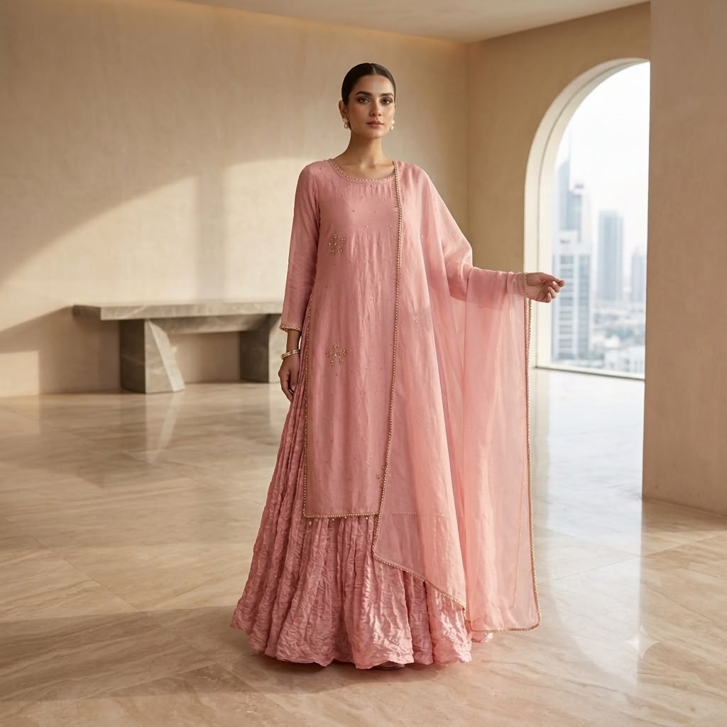 2 Piece Silk Suit-Embilished (Pret) view 2