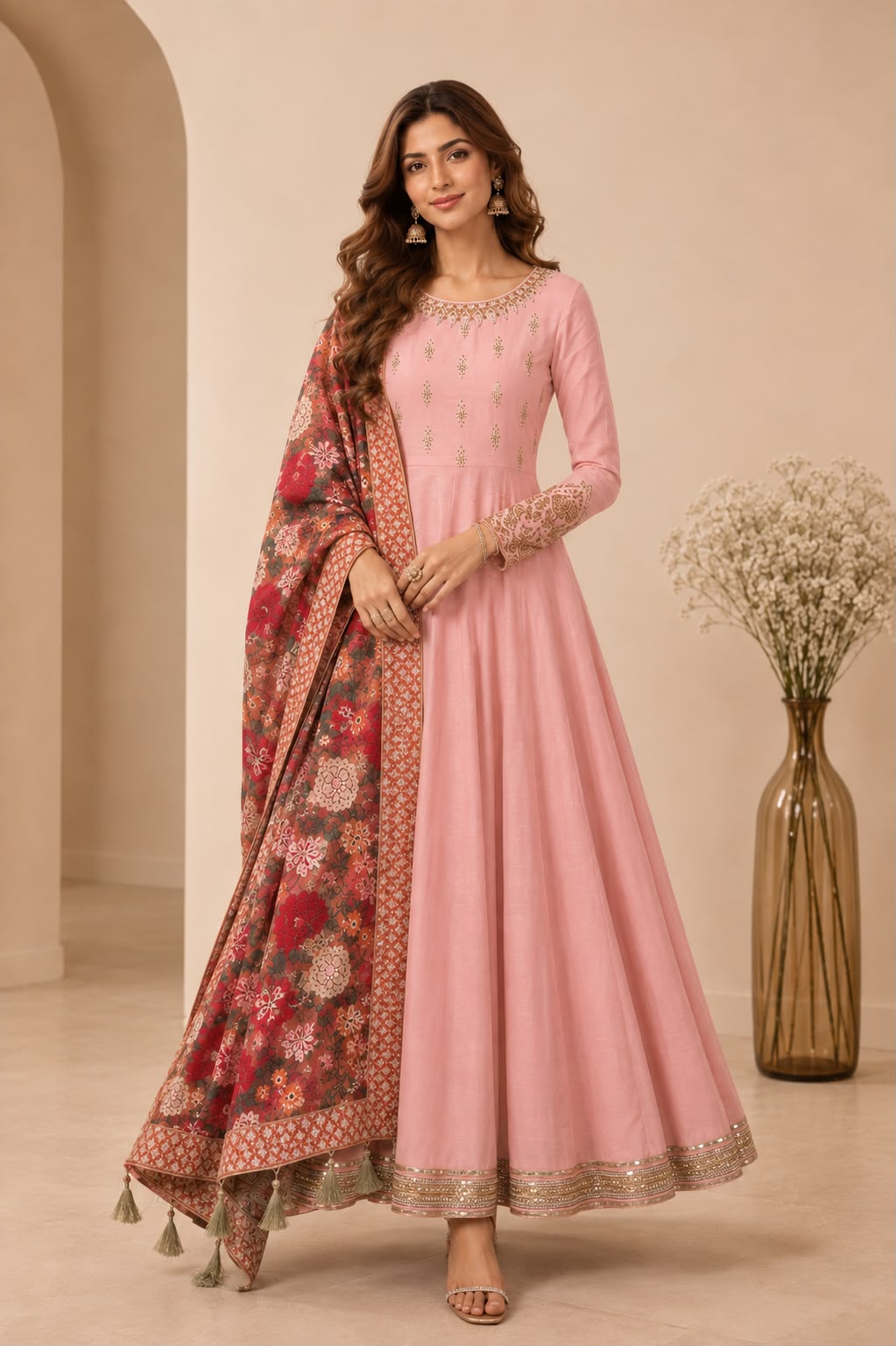 2 Piece Silk Suit - Embilished (Pret) view 2